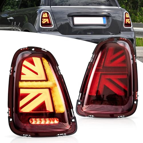 VLAND Rückleuchten Kompatibel für Mini Cooper R56 R57 R58 R59 2007-2013, Mit E-Prüfzeichen,1 Satz (Rot)