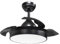 Lampara Ventilador de techo metal grande pequeño negro con luz motor DC silencioso con aspas retractiles transparentes plegables