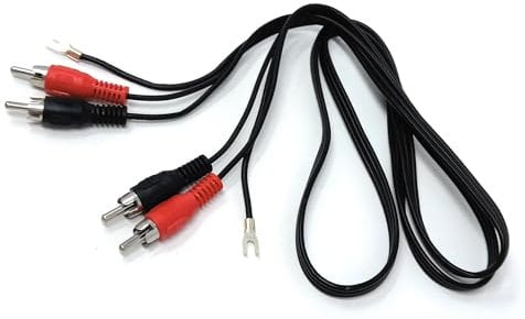 Drut Cavo Audio fono Doppio RCA a RCA da 1,2 m con Cavo di Terra per Mixer Giradischi da 4 Piedi
