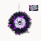 ChaneeHann Guirlande Halloween, Couronne d'araignée violette avec lumières LED, 34 cm, Décoration d'horreur pour le Carnaval et la fête à thème