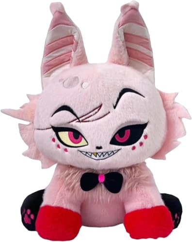 RDCIRP Hazbin Hotel-Plüschtier, süßes Cat Angels Dust-Plüschtier | Puppenspielzeug, Cartoon-Plüschfigur Hazbins Hotel for Jungen und Mädchen(Rosa)