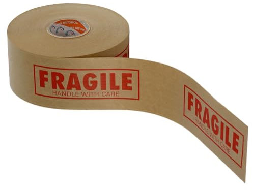 Generico Packing Tape Fragile, Brown Paper Tape, Fragile Print Tape, Moving Box Tape, Paper Tape for Packing, Tape for Boxes, Packing Tape for Moving, Brown Packing Tape, Paper Tape for Studio
