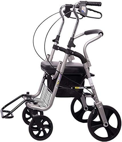 Walking Frame Rollator Walker Aid Lightweight Mobility Foldable with Seat and Basket 4 Wheels for Elderly