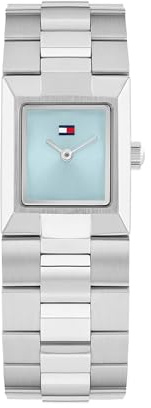 Tommy Hilfiger Damen-Quarzuhr mit Rechteckigem Gehäuse und Edelstahlarmband