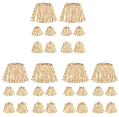 Remingtape Juego de 30 piezas de espantapájaros de paja, material de rafia, espantapájaros, accesorios de disfraz, decoración, rafia, cuello, y pies