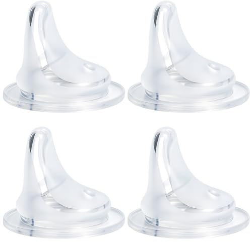 Lot de 4 tétines à bec verseur compatibles avec les bouteilles MAM et les bouteilles en verre, becs de rechange souples 100 % silicone de qualité alimentaire, anti-fuite, sans BPA, débit variable, 6