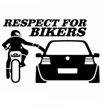 Adesivo for auto RESPECT FOR BIKERS Divertente auto moto accessori esterni vinile adesivo, 20 cm * 13 cm(Black)