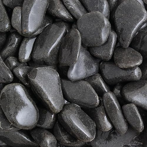 Long Rake Spar Ebony Black Pebbles 30-60mm 20kg