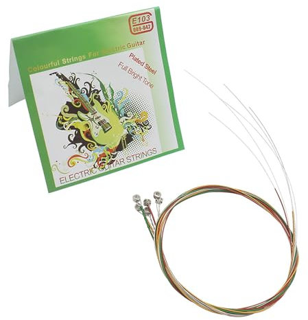 Juego de 6 cuerdas de guitarra eléctrica, cuerdas coloridas para principiantes, cuerdas de guitarra de concierto para principiantes