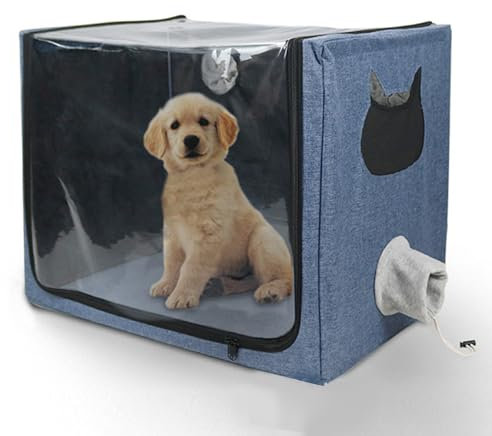 ZJchao Oxford Tela PVC Cámara de Oxígeno para Perros, la Caja de Atomización Proporciona un Diseño Transparente Espacioso para Observar Mascotas en Todo Momento para Acomodar Gatos de