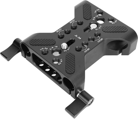Depisuta Camera Base Plate, 15mm LWS Rod Rail Clamp with 1 4 3 8 Inch Threads for Camera Cage Tripod Shoulder Rig