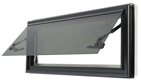 Finestra esterna per camper, 70 × 30 cm, con tende nascoste, finestra scorrevole pieghevole, adatta per camper, camper e case mobili