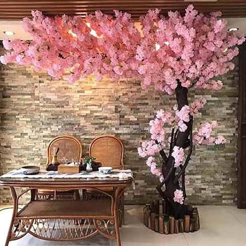 Pink,5.9 * 4.9ft,Artificial Cherry Blossom Tree, Handmade Light Pink Cherry Tree with Blossom Branches, Tall Fake Tree for Indoor and Outdoor Wedding Decor