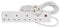 Mercury | 3m 4 Gang Extension Lead | Multi Plug Power Strip with Neon Indicator | Wall Mountable 13A Fused 4 Way Extension Cord | 3 Metre Heavy Duty Cable | UK 250V Electric Adapter for Home & Office