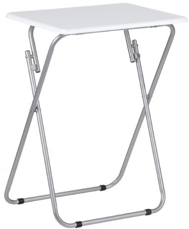 FOLD - Gloss Folding TV / Craft Table - White / Silver