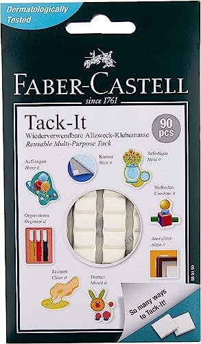 Faber-Castell 589150 - Klebemasse Tack-It, 50 g, weiß, wiederverwendbare Klebepads