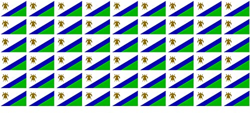 Indigos UG Lesotho Aufkleber Fahne - glatt - Miniflaggen - 54 Stück - 20x12mm - selbstklebende Folie - Mini Sticker - Minifahnen - Flagge für Auto, Laptop, Modellbau
