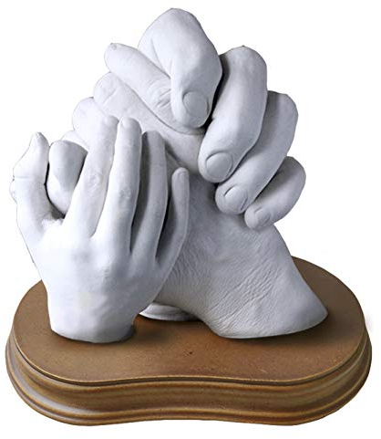 Kit para Escultura Manos Familia en 3D Alginato Moldes para Escultura Pareja y Niños, Regalos Originales, Bodas de Plata (Family, hasta 5 Manos (Sin Peana))
