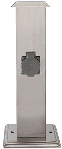 Globo Distributeur d'énergie 2 Prises de Courant INOX IP44 Jardin Alimentation Gris 37002-2