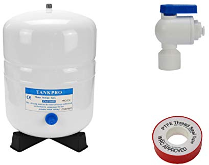 Wassertank Osmose aus Stahl 2,2 Gallonen ca. 8 Ltr. brutto - Vorratsbehälter + Tankhahn + Teflonband