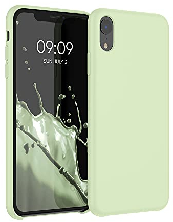 kwmobile Cover per Apple iPhone XR Custodia - Back Case per Smartphone in Silicone TPU - Protezione Gommata - pistacchio