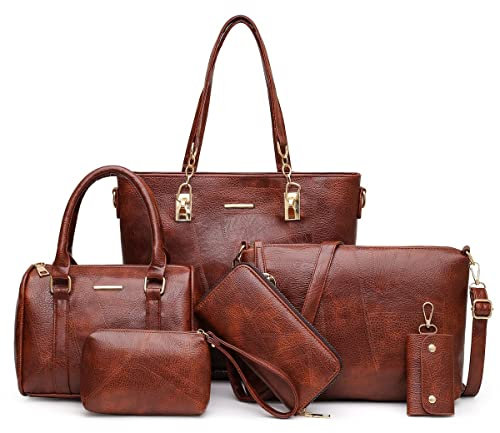 2E-youth Designer-börsen und Handtaschen für Damen, Schultertasche, Henkeltasche, (5A-Braun), Large