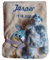 Wuff-Dogsworld Babydecke mit Namen Bestickt Babyspielzeug Greifling Baby Geschenk Geburt Taufe (beige Giraffe hellblau)