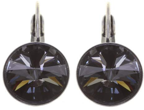 Konplott Ohrringe/Brisuren Rivoli 10mm silver grey crystal night fall