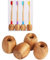 Anniup Lot de 5 porte-brosse à dents en bambou naturel pour eye-liner, accessoire de salle de bain, bureau, cosmétiques