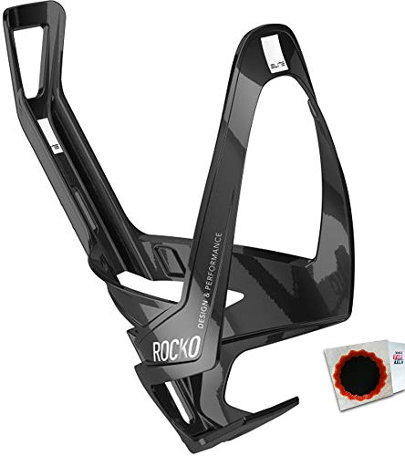Elite Flaschenhalter Rocko Carbon Glänzend schwarz Weiss ca. 27g Fahrrad