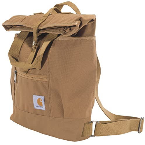 Carhartt Unisex's Convertible, Durable Tote Bag with Adjustable Backpack Straps and Laptop Sleeve Brown, One Size