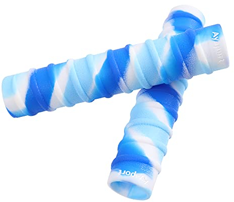 Ayaport Kayak Paddle Grips Glow in The Dark Non-Slip Silicone Wraps Blister Prevention Kayaking Accessories for Take-Apart Paddles (Blue/White)