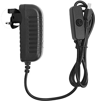 PUSOKEI Power Supply for Raspberry Pi, 5V 3A Micro USB Charger Power Supply Adapter, with Switch Button, for Raspberry Pi, for 3B+/3B/2B(15W)