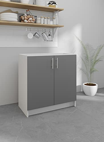 JD Greta Fixed Height 800mm Kitchen Base Cabinet Floor Unit (Without Worktop) – Grey Matt