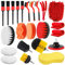 Yumzeco 23PCS Lot de Brosse Nettoyage Voiture,Pinceau Detailing Auto,Kit de Brosse Nettoyage Voiture Interieur Exterieur,Brosse Nettoyage Perceuse Électrique,Brosse Jante Voiture,Kit Polissage