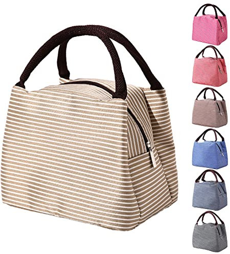 Nanxson Lunchtasche Isolierte Lunchbox Auslaufsichere Tragetasche Wiederverwendbare Kühltasche für Kinder Damen Herren Büro Arbeit Schule Picknick (5.5L,Khaki)
