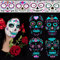 Halloween Tatuaje Temporal Cara Día de Muertos Esqueleto Cráneo Pegatinas para Especial Costume Maquillaje (Día de Muertos #3)