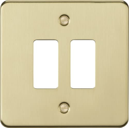 Knightsbridge 2G Grid faceplate - Brushed Brass