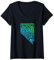 Femme Nevada Carson City USA Floral Mandala Carte T-Shirt avec Col en V