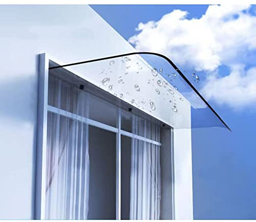Polycarbonat Fenster Tür Markise Vordach, Unsichtbare Geräuschlose Traufe Vordächer Veranda Gartenlaube Gartenüberdachung UV-Regen-Schnee-Schutz Für Haustür/Veranda Terrassendach (Farbe : Lower Edge