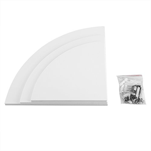 Ejoyous White Corner Floating Shelves, PVC Wall Mounted Storage Unit, 3-Piece Display Rack for Bathroom, Books, CD, Decoration