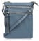 befen Echtleder Umhängetasche Damen Klein Handtasche Leder Crossbody Bag mit 4 Fächern, Handytasche zum Unhängen Damen mit verstellbarem Schultergurt, Blau
