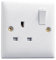 Single Socket White | VELTZ Pro | 13 Amp 1 Gang | Slim Curved Round Edge Design | Plug Wall Electrical Power Switched