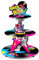 Ben Louis Cupcake-Ständer mit 3 Etagen, 80er-Jahre, Party-Dekorationen, Back to the 80er-Jahre-Design, Retro, 1980er-Jahre, Hip-Hop-Dessertturm, Geburtstagstorte für Neon Rock Hippie Supplies