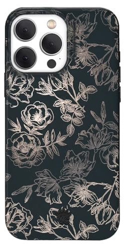 VELVET CAVIAR for iPhone 15 Pro Max Case Floral Flowers - Compatible with MagSafe - 10ft Drop Tested - Matte Grey, Rose Gold