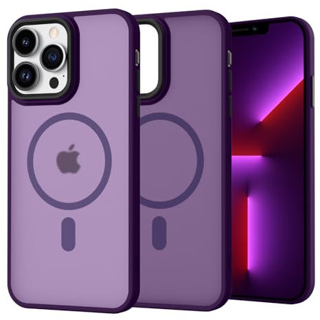 SupVict iPhone 11 Pro Max Case Magnetic, Phone Case iPhone 11 Pro Max Compatible with Magsafe Translucent Matte Back, Anti-Yellow Military Grade Protective Cover for iPhone 11 Pro Max Dark Purple