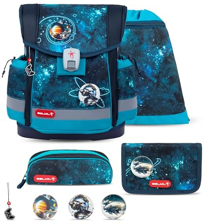 Belmil Classy Plus Schulranzen Set 5-teilig mit Brustgurt (405-78/AG/S) (Universe)