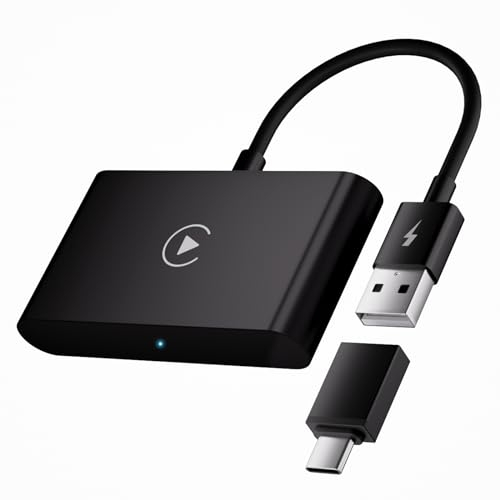 Uniytriox Adaptador inalámbrico Carplay para iPhone, Bluetooth CarPlay Convert OEM Wired CarPlay a inalámbrico para Audi, Porsche, Volvo, Mercedes, etc. (años de 2017-2024)