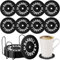Blushtier 8 Pcs Barbell Bumper Plate Cool Coasters Round Silicone Coasters Weight Plate Coaster with Rack Holder for Gym Lovers Gym Accessories(Black)