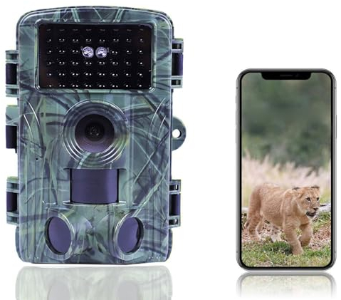 GOXAEEE Wildkamera, 60 MP 4K Video Wildkamera mit 2.0 LCD-Bildschirm, Wildkamera mit Bewegungsmelder Nachtsicht bis 120°, 100° Erfassungswinkel, mit Speicherkart, IP66 (64G)